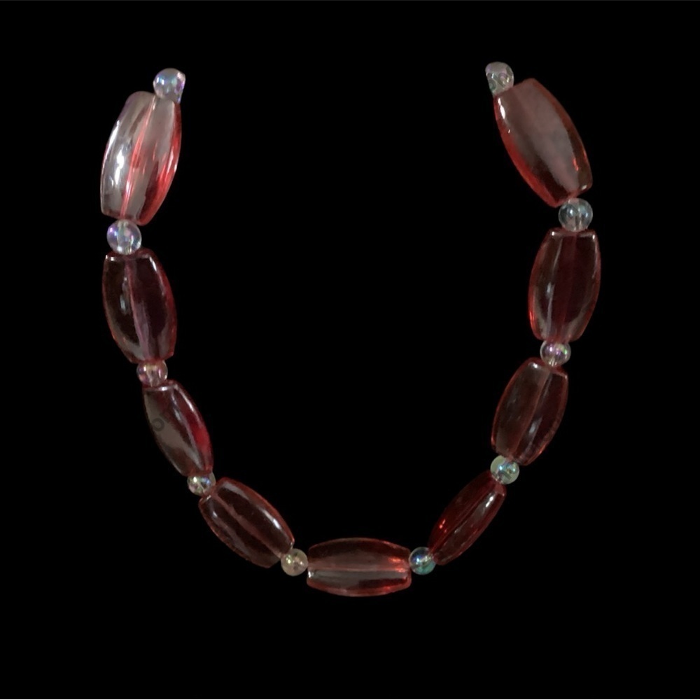 HANDCRAFTED NECKLACE RED AND WHITE VALENTINE JEWELRY COSTUME JEWELRY